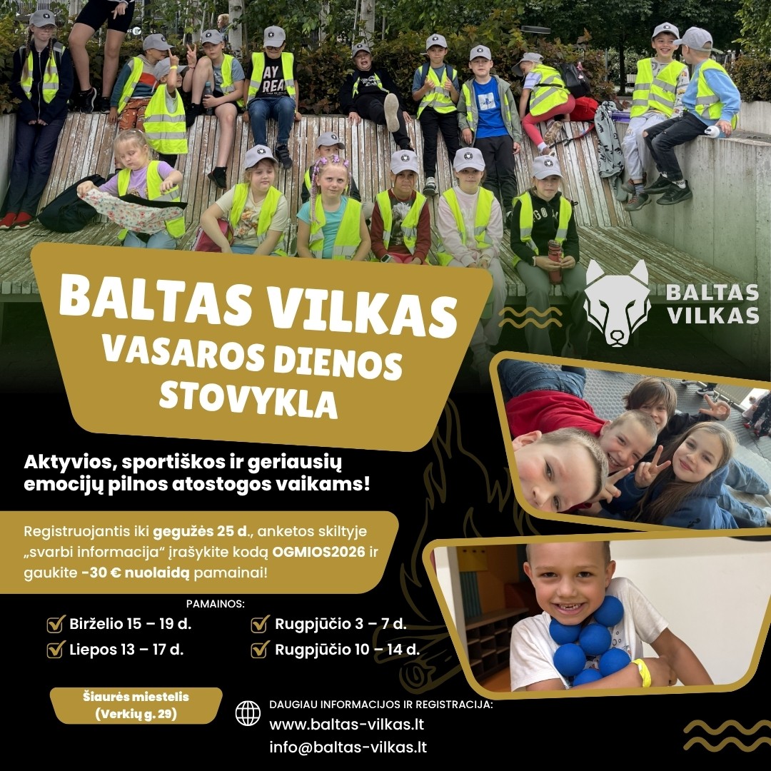 „BALTAS VILKAS” -  Dienos stovyklos vaikams!